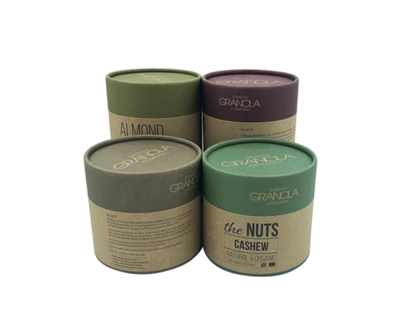 廣州圓筒廠家定製食品級杏仁扁桃仁（rén） 鋁鉑零食紙罐牛（niú）皮茶葉圓筒盒